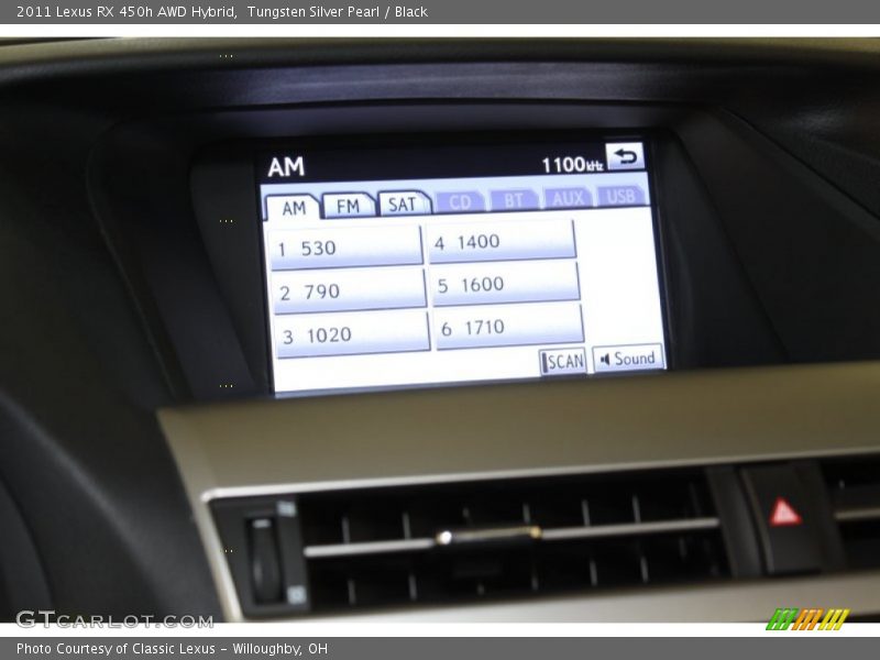 Tungsten Silver Pearl / Black 2011 Lexus RX 450h AWD Hybrid