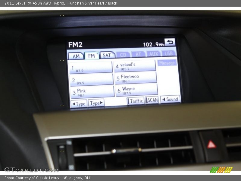 Tungsten Silver Pearl / Black 2011 Lexus RX 450h AWD Hybrid