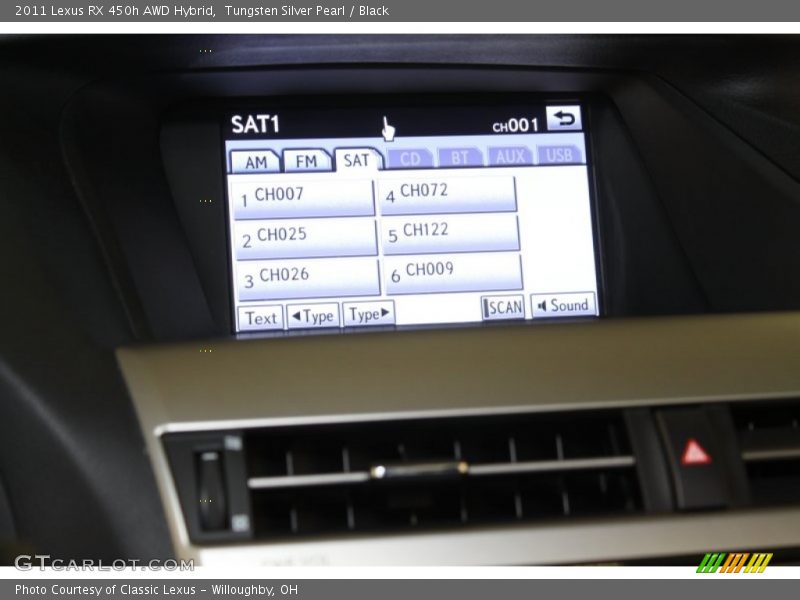 Tungsten Silver Pearl / Black 2011 Lexus RX 450h AWD Hybrid