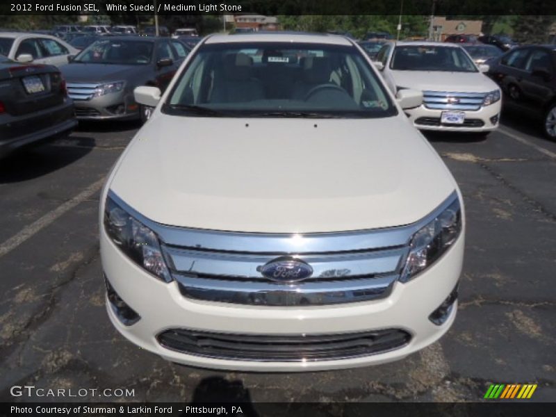 White Suede / Medium Light Stone 2012 Ford Fusion SEL