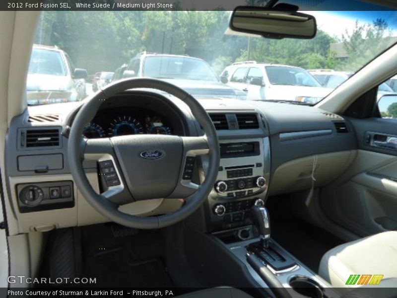 White Suede / Medium Light Stone 2012 Ford Fusion SEL