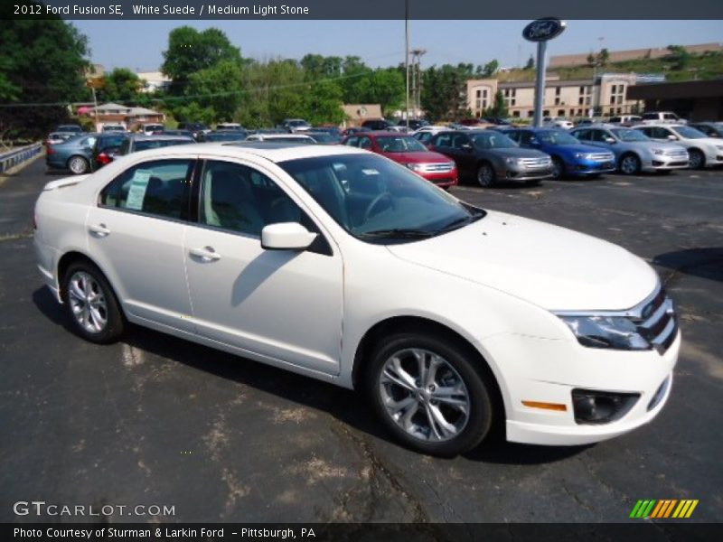 White Suede / Medium Light Stone 2012 Ford Fusion SE