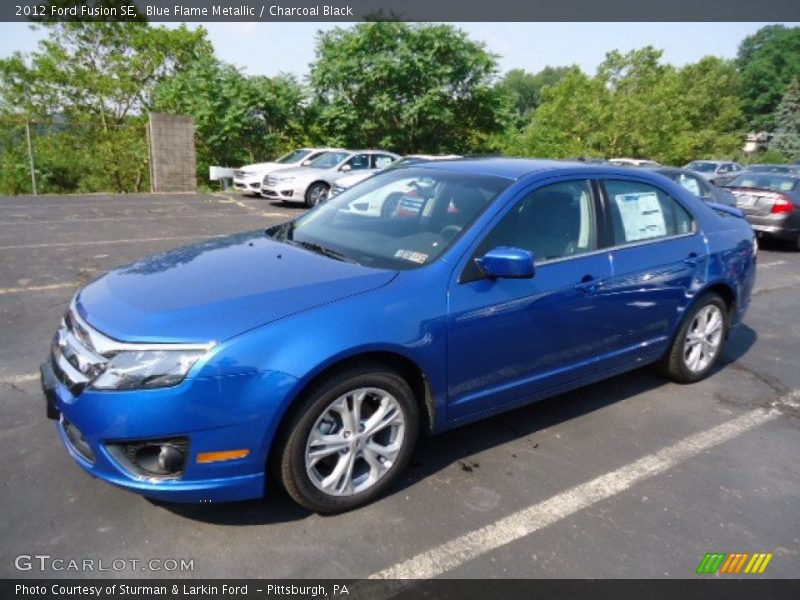 Blue Flame Metallic / Charcoal Black 2012 Ford Fusion SE