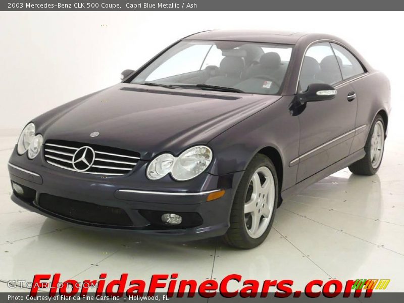 Capri Blue Metallic / Ash 2003 Mercedes-Benz CLK 500 Coupe