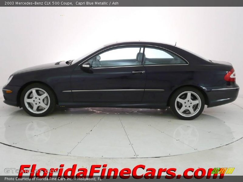 Capri Blue Metallic / Ash 2003 Mercedes-Benz CLK 500 Coupe