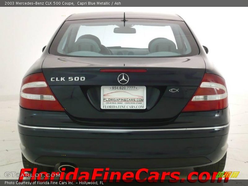 Capri Blue Metallic / Ash 2003 Mercedes-Benz CLK 500 Coupe