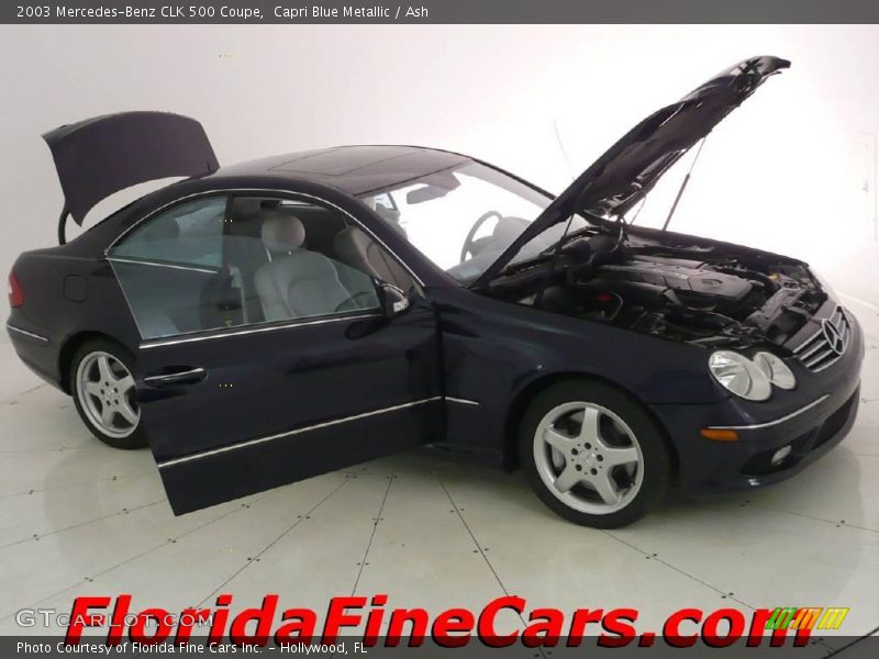 Capri Blue Metallic / Ash 2003 Mercedes-Benz CLK 500 Coupe