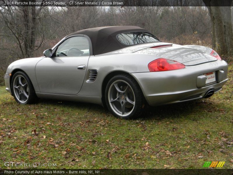 GT Silver Metallic / Cocoa Brown 2004 Porsche Boxster S 550 Spyder