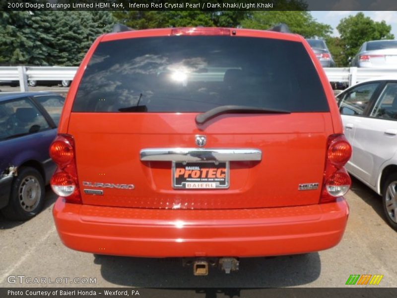 Inferno Red Crystal Pearl / Dark Khaki/Light Khaki 2006 Dodge Durango Limited HEMI 4x4