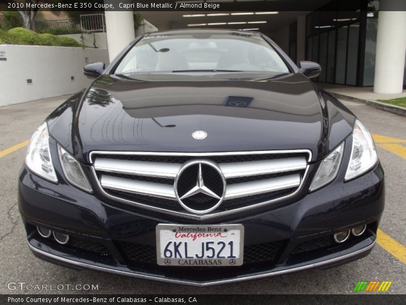 Capri Blue Metallic / Almond Beige 2010 Mercedes-Benz E 350 Coupe