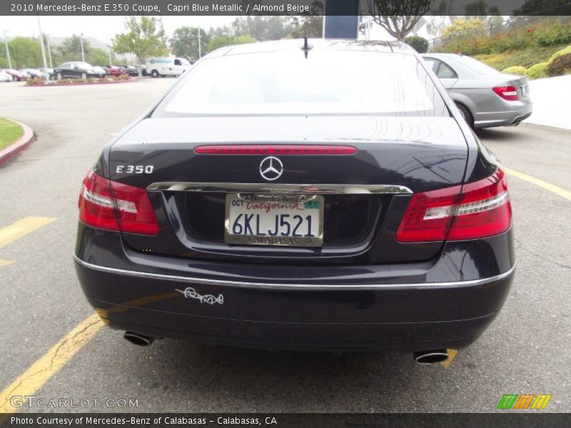 Capri Blue Metallic / Almond Beige 2010 Mercedes-Benz E 350 Coupe
