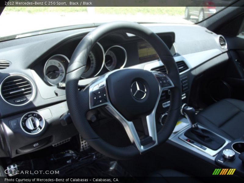 Black / Black 2012 Mercedes-Benz C 250 Sport
