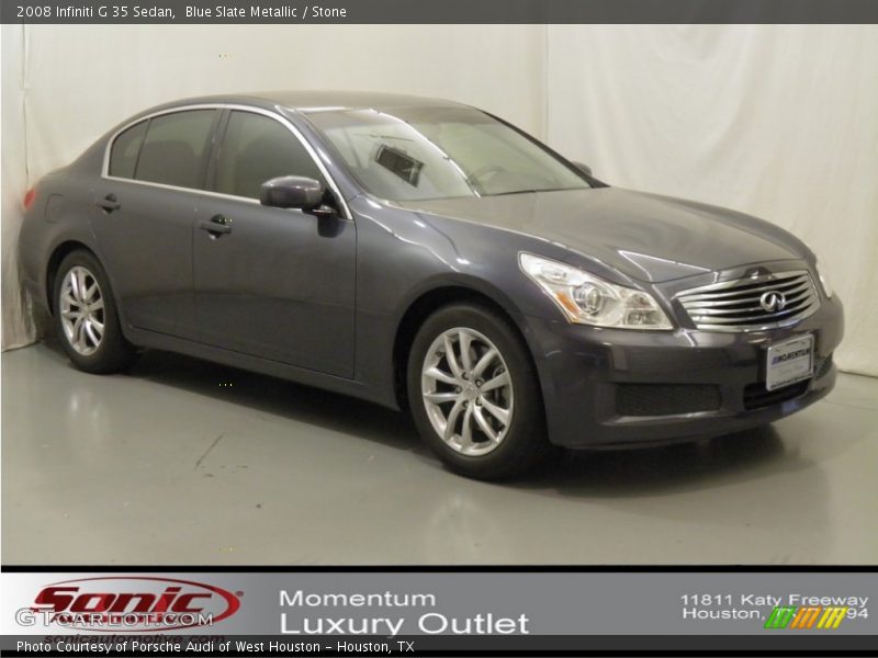 Blue Slate Metallic / Stone 2008 Infiniti G 35 Sedan
