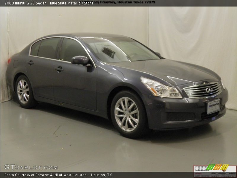 Blue Slate Metallic / Stone 2008 Infiniti G 35 Sedan
