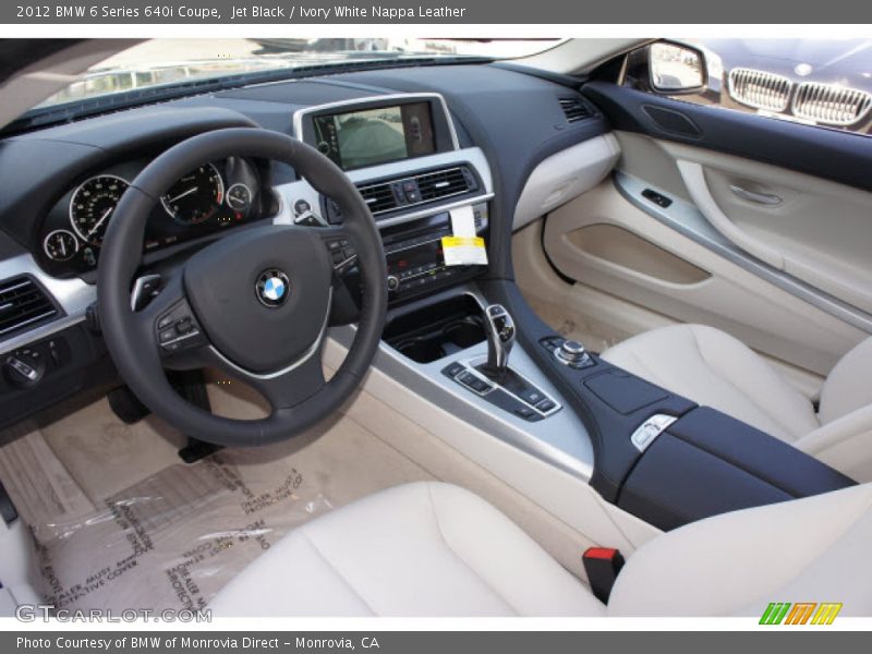 Jet Black / Ivory White Nappa Leather 2012 BMW 6 Series 640i Coupe