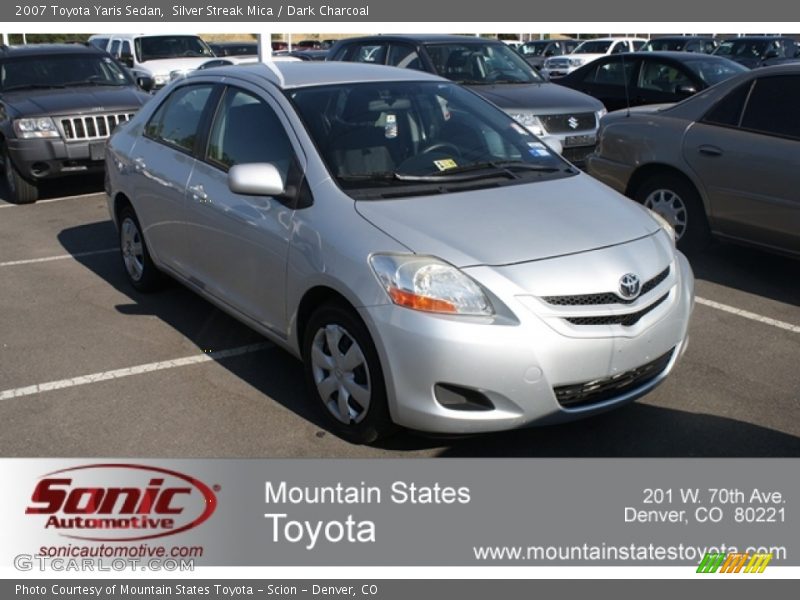 Silver Streak Mica / Dark Charcoal 2007 Toyota Yaris Sedan