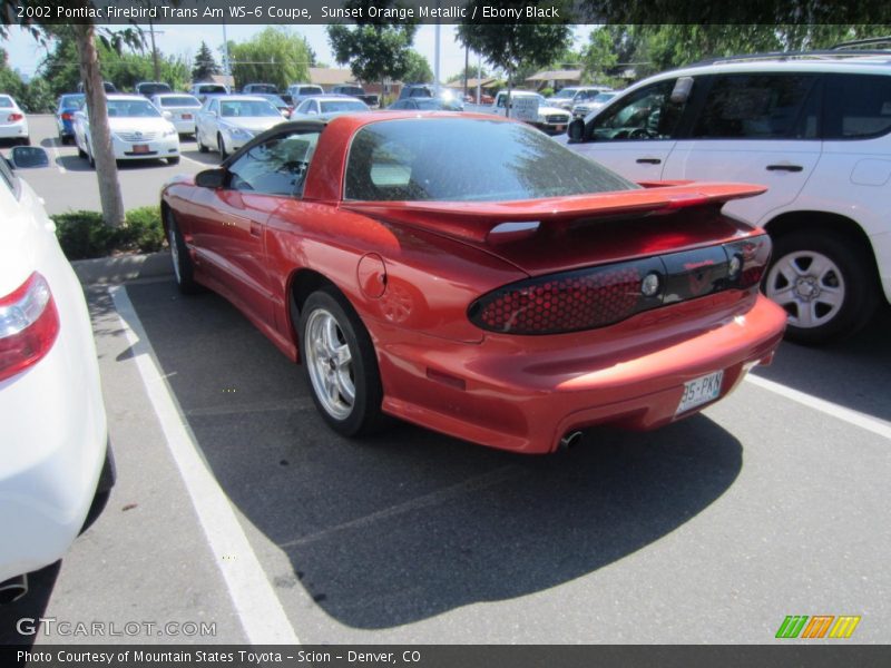 Sunset Orange Metallic / Ebony Black 2002 Pontiac Firebird Trans Am WS-6 Coupe