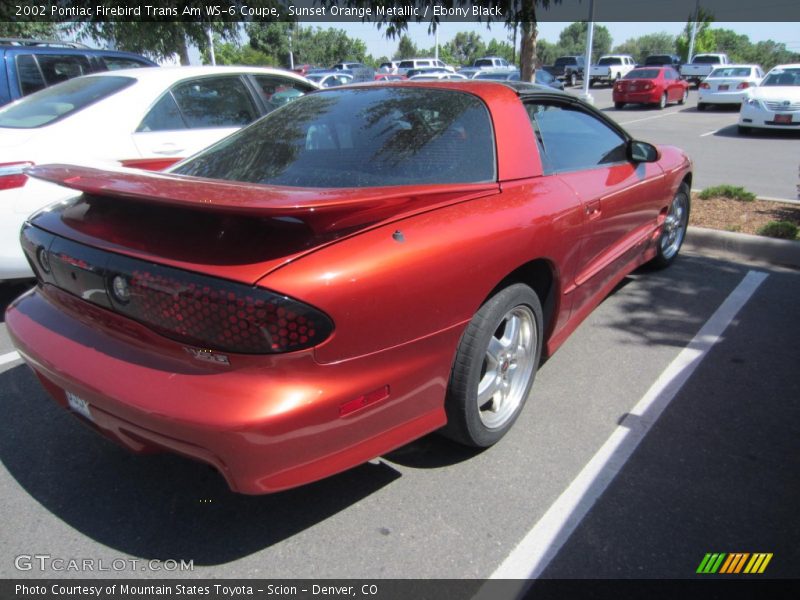Sunset Orange Metallic / Ebony Black 2002 Pontiac Firebird Trans Am WS-6 Coupe