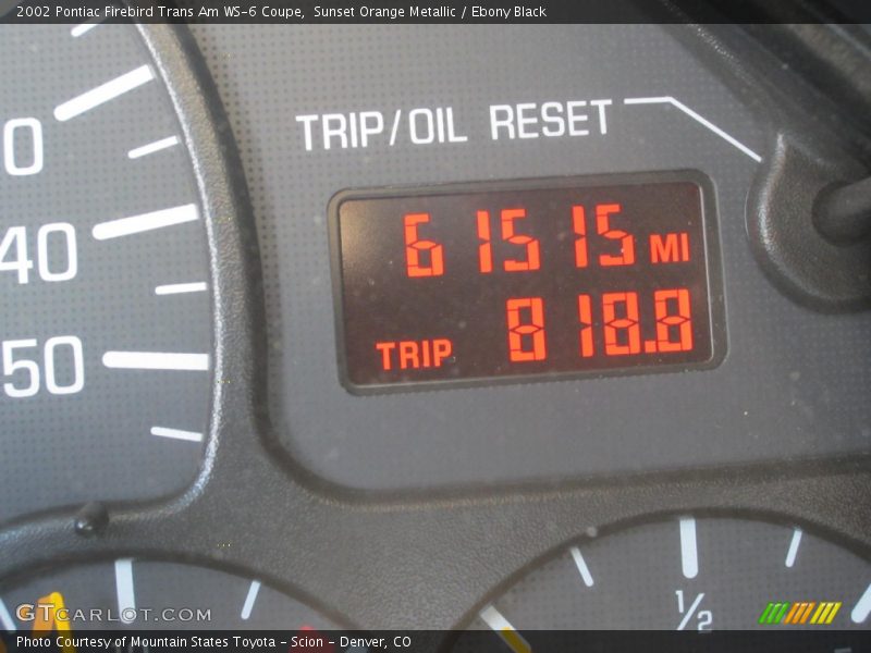 Sunset Orange Metallic / Ebony Black 2002 Pontiac Firebird Trans Am WS-6 Coupe