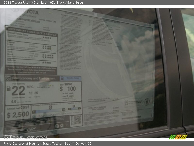 Black / Sand Beige 2012 Toyota RAV4 V6 Limited 4WD