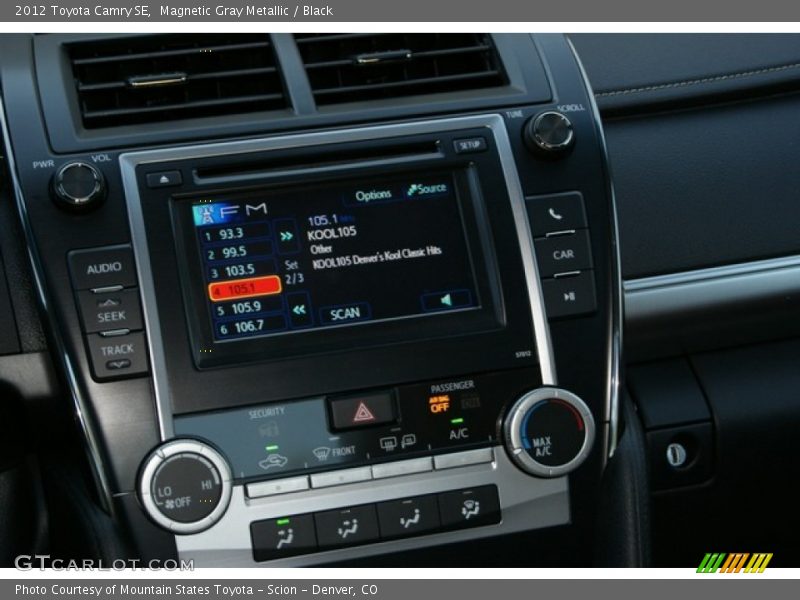 Magnetic Gray Metallic / Black 2012 Toyota Camry SE