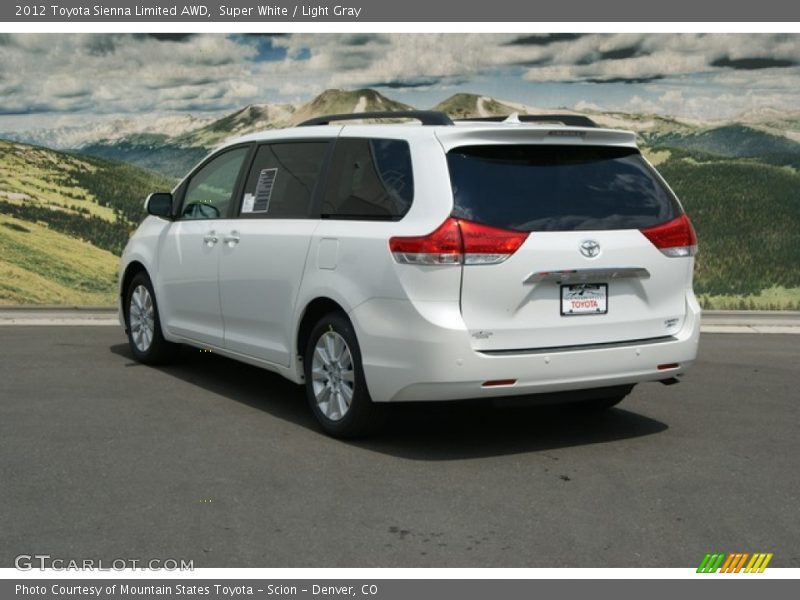 Super White / Light Gray 2012 Toyota Sienna Limited AWD