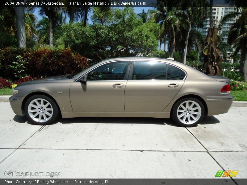 Kalahari Beige Metallic / Dark Beige/Beige III 2004 BMW 7 Series 745Li Sedan