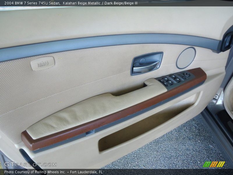 Kalahari Beige Metallic / Dark Beige/Beige III 2004 BMW 7 Series 745Li Sedan