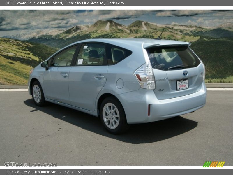 Clear Sky Blue Metallic / Dark Gray 2012 Toyota Prius v Three Hybrid