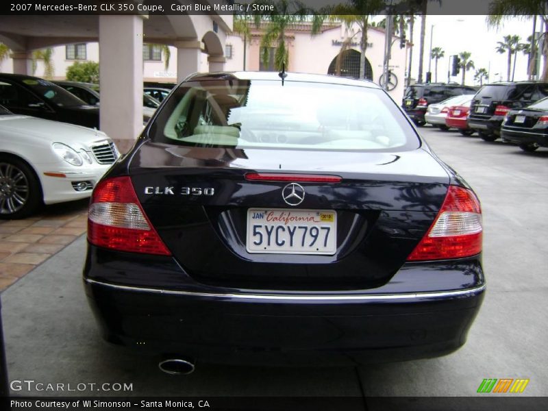 Capri Blue Metallic / Stone 2007 Mercedes-Benz CLK 350 Coupe
