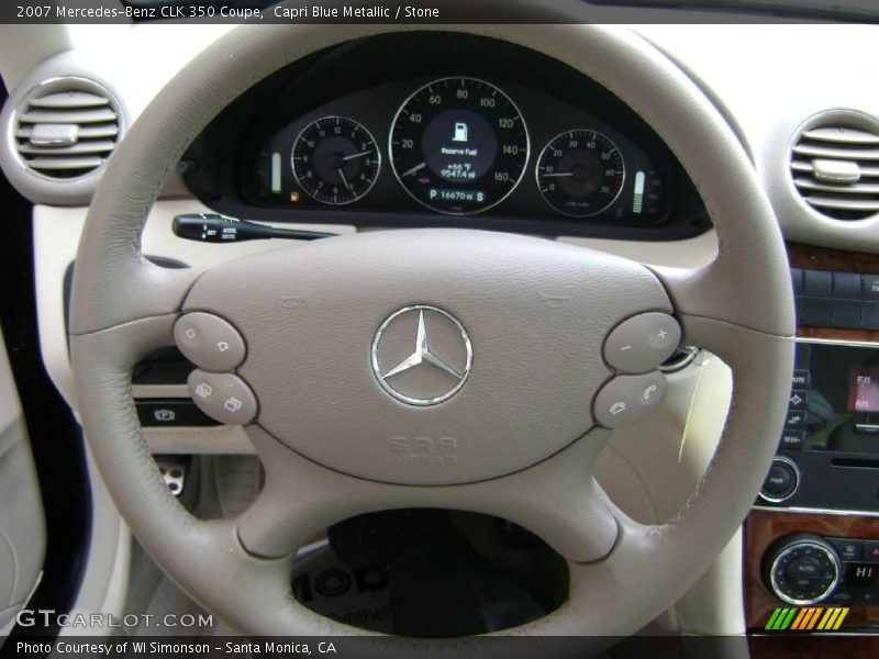 Capri Blue Metallic / Stone 2007 Mercedes-Benz CLK 350 Coupe