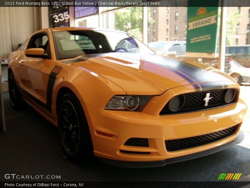 School Bus Yellow / Charcoal Black/Recaro Sport Seats 2013 Ford Mustang Boss 302