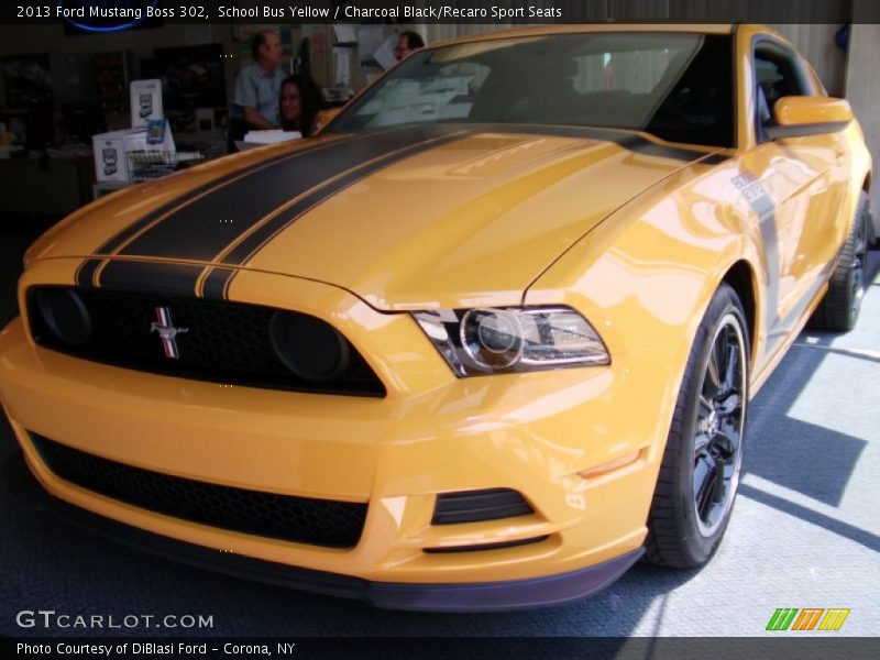 School Bus Yellow / Charcoal Black/Recaro Sport Seats 2013 Ford Mustang Boss 302