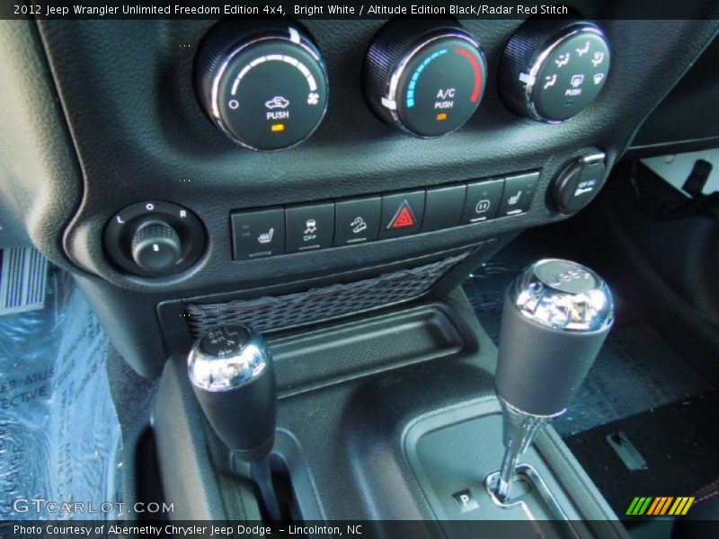 Bright White / Altitude Edition Black/Radar Red Stitch 2012 Jeep Wrangler Unlimited Freedom Edition 4x4