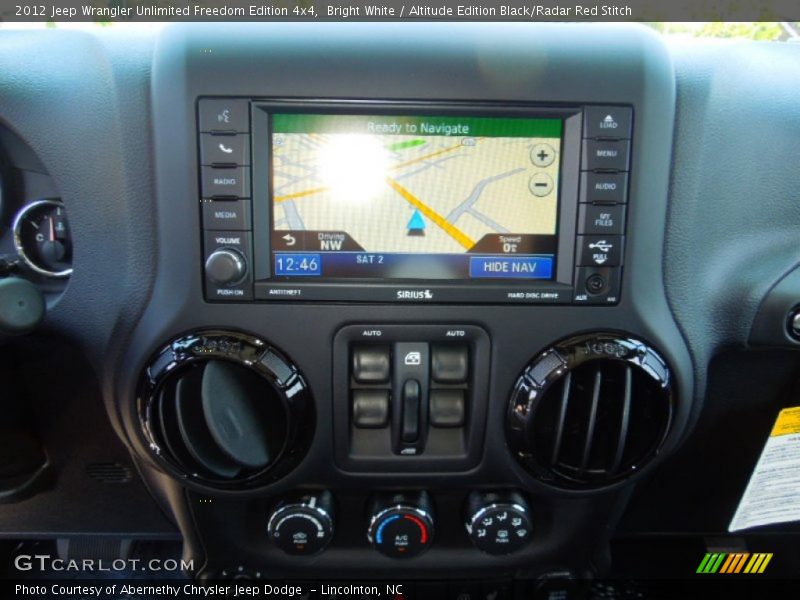 Bright White / Altitude Edition Black/Radar Red Stitch 2012 Jeep Wrangler Unlimited Freedom Edition 4x4