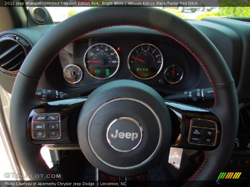 Bright White / Altitude Edition Black/Radar Red Stitch 2012 Jeep Wrangler Unlimited Freedom Edition 4x4