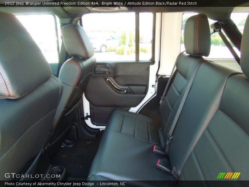 Bright White / Altitude Edition Black/Radar Red Stitch 2012 Jeep Wrangler Unlimited Freedom Edition 4x4