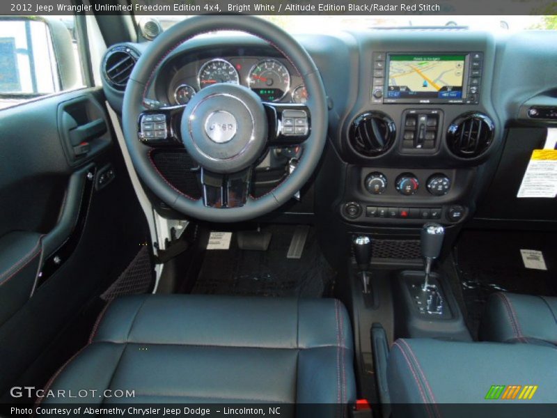 Bright White / Altitude Edition Black/Radar Red Stitch 2012 Jeep Wrangler Unlimited Freedom Edition 4x4