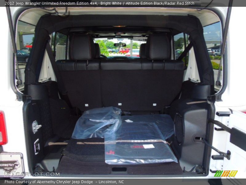 Bright White / Altitude Edition Black/Radar Red Stitch 2012 Jeep Wrangler Unlimited Freedom Edition 4x4