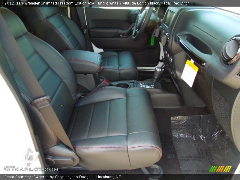 Bright White / Altitude Edition Black/Radar Red Stitch 2012 Jeep Wrangler Unlimited Freedom Edition 4x4