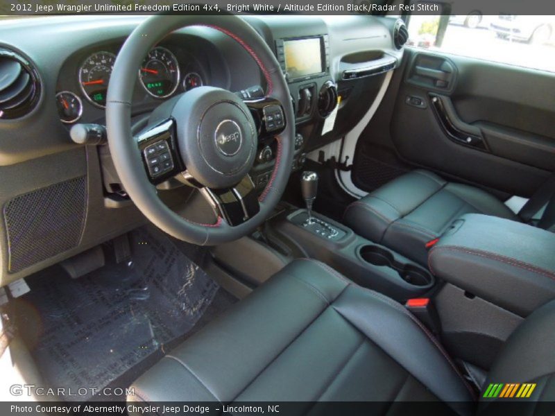 Bright White / Altitude Edition Black/Radar Red Stitch 2012 Jeep Wrangler Unlimited Freedom Edition 4x4