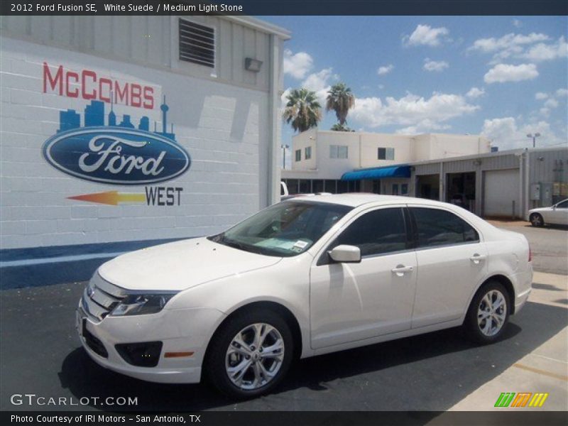 White Suede / Medium Light Stone 2012 Ford Fusion SE