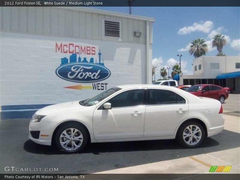 White Suede / Medium Light Stone 2012 Ford Fusion SE