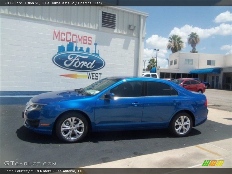Blue Flame Metallic / Charcoal Black 2012 Ford Fusion SE
