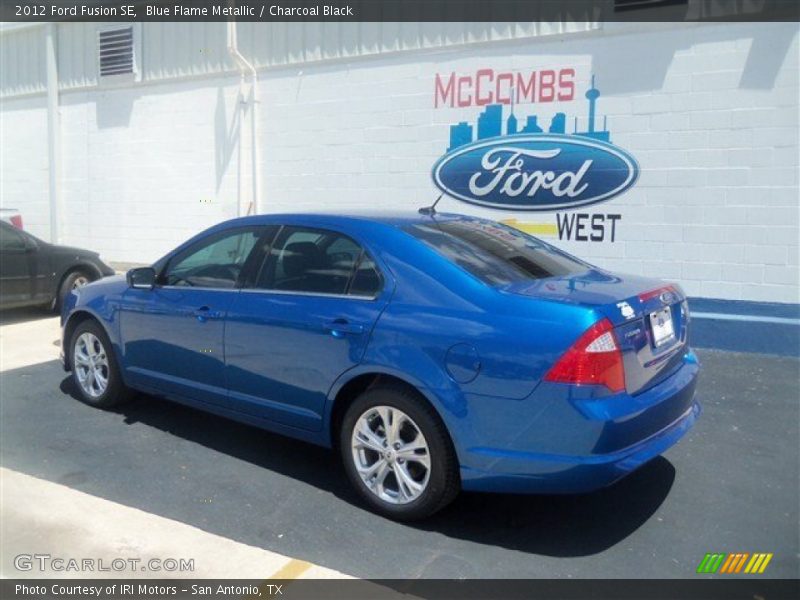 Blue Flame Metallic / Charcoal Black 2012 Ford Fusion SE
