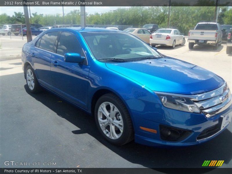 Blue Flame Metallic / Charcoal Black 2012 Ford Fusion SE