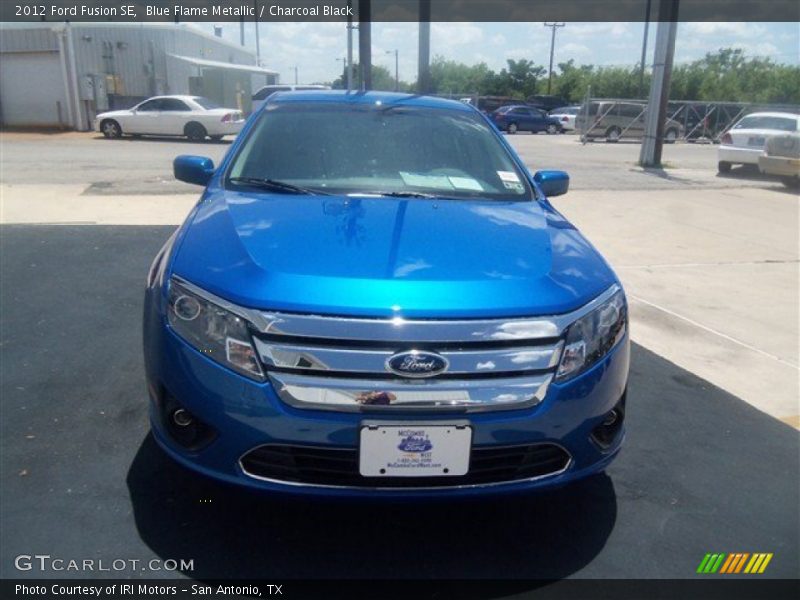 Blue Flame Metallic / Charcoal Black 2012 Ford Fusion SE