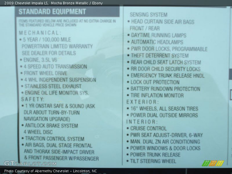 Mocha Bronze Metallic / Ebony 2009 Chevrolet Impala LS