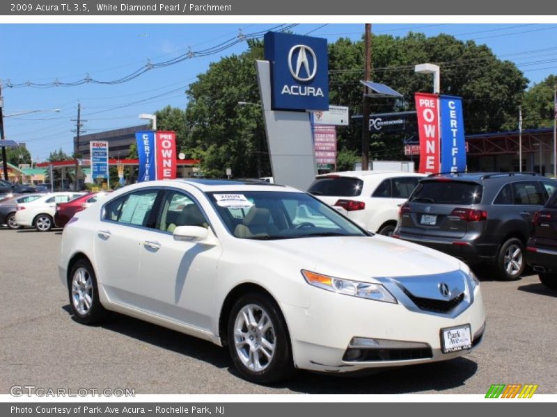White Diamond Pearl / Parchment 2009 Acura TL 3.5