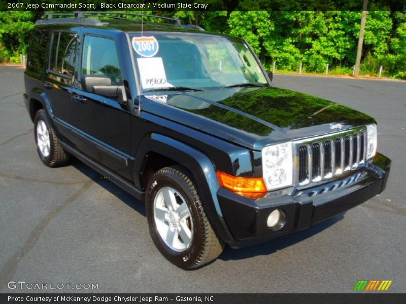 Black Clearcoat / Medium Slate Gray 2007 Jeep Commander Sport